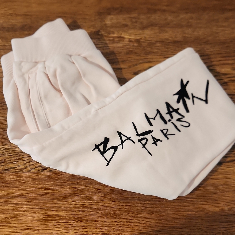 Balmain Kids Baby Pink Joggers with Black Logo - Picture 3 of 7